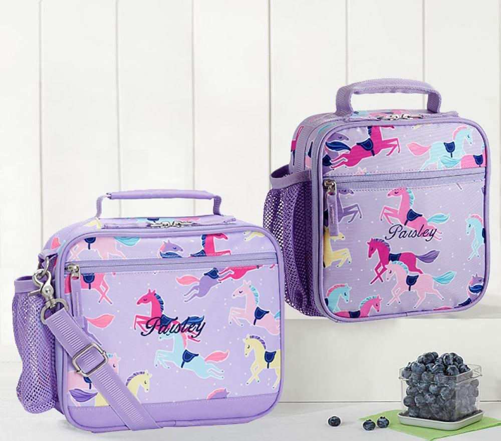 Mackenzie Lavender Playful Horses Lunch Boxes